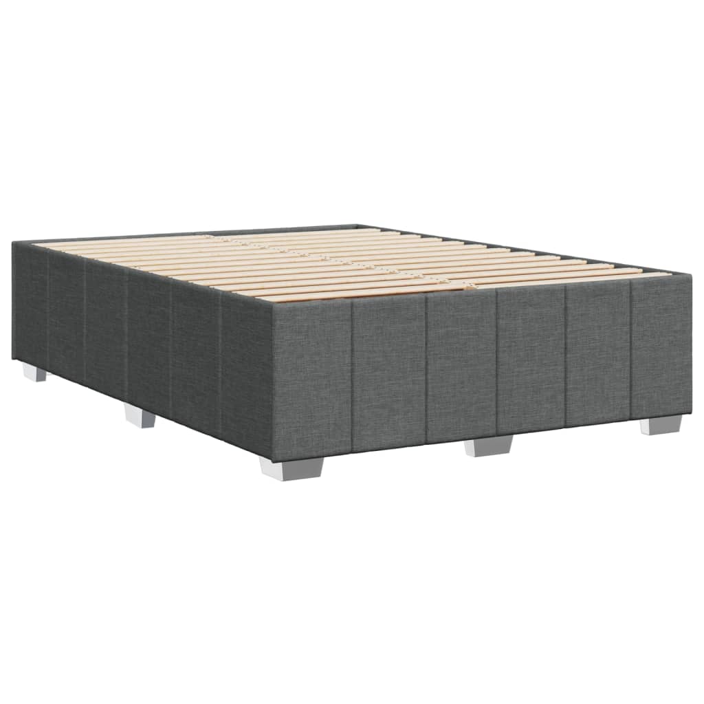 vidaXL Cadru de pat fără saltea, gri închis, 140x190 cm, textil