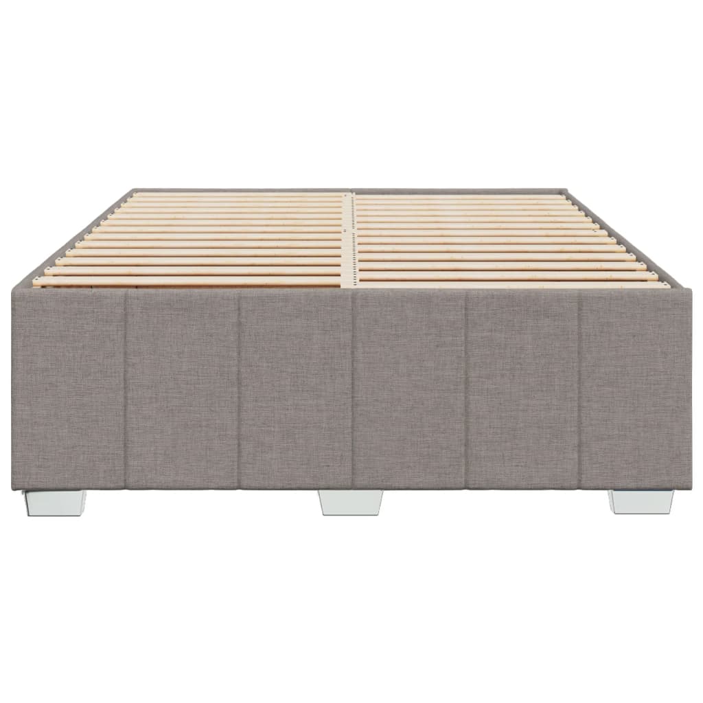 vidaXL Cadru de pat fără saltea, gri taupe, 140x190 cm, textil vidaXL Cadru de pat fără saltea, gri taupe, 140x190 cm, textil