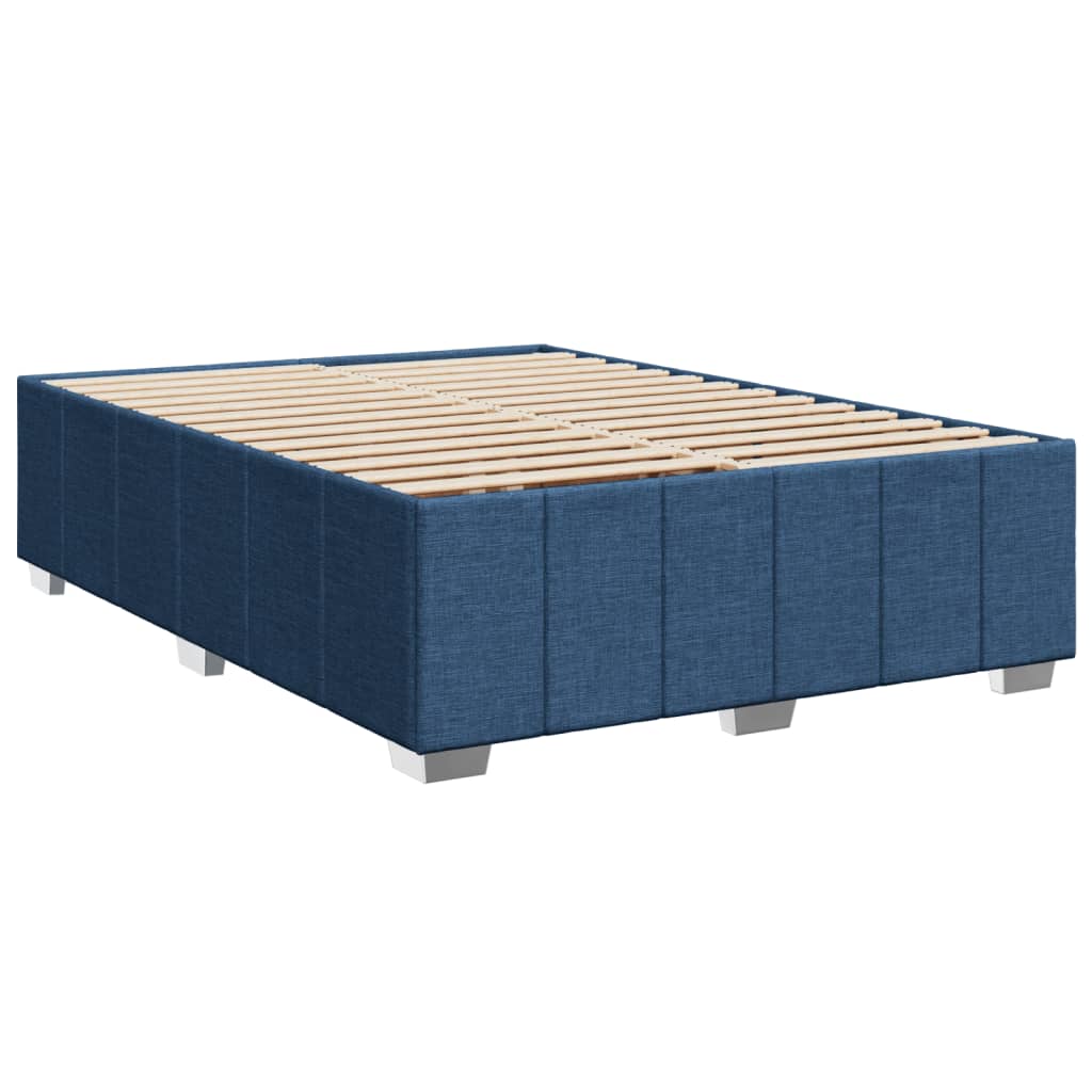 vidaXL Cadru de pat fără saltea, albastru, 140x190 cm, textil
