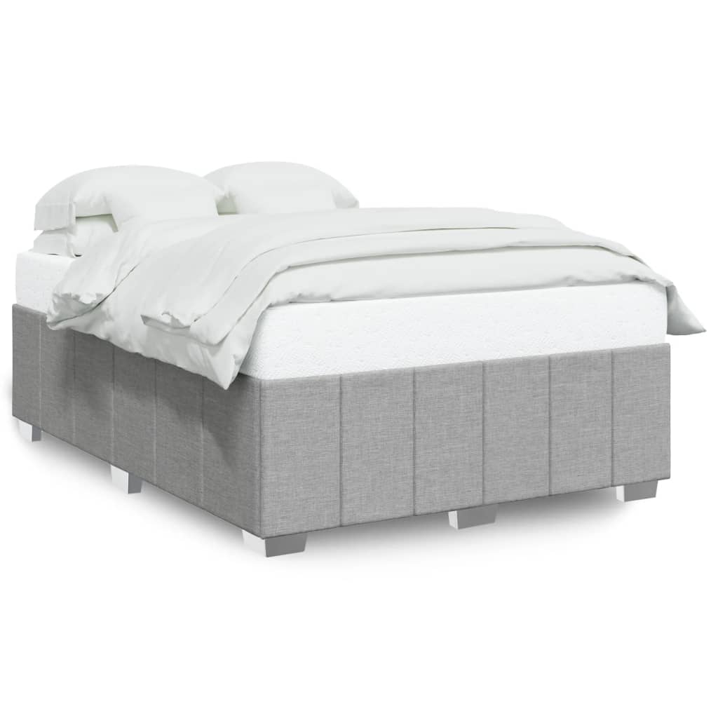 vidaXL Cadru de pat fără saltea, gri deschis, 140x200 cm, textil