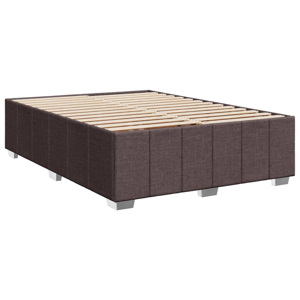vidaXL Cadru de pat fără saltea, maro închis, 140x200 cm, textil vidaXL Cadru de pat fără saltea, maro închis, 140x200 cm, textil