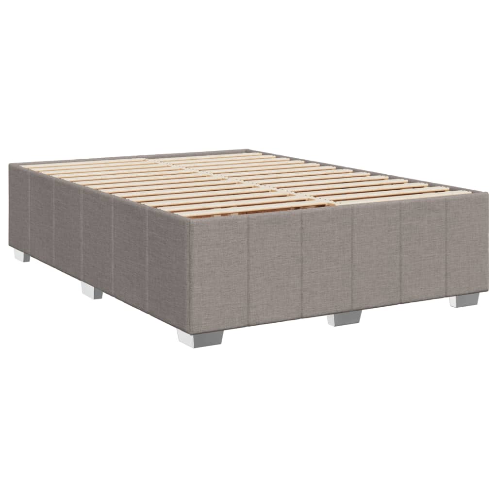 vidaXL Cadru de pat fără saltea, gri taupe, 140x200 cm, textil vidaXL Cadru de pat fără saltea, gri taupe, 140x200 cm, textil