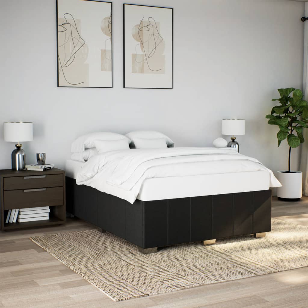 vidaXL Cadru de pat fără saltea, negru, 160x200 cm, textil vidaXL Cadru de pat fără saltea, negru, 160x200 cm, textil