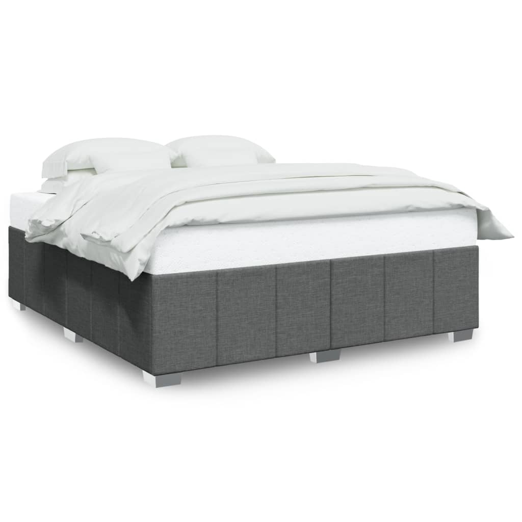 vidaXL Cadru de pat fără saltea, gri închis, 180x200 cm, textil