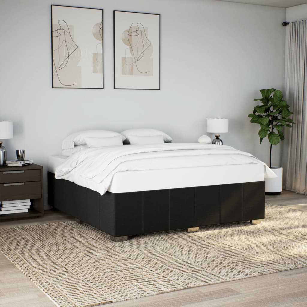 vidaXL Cadru de pat fără saltea, negru, 200x200 cm, textil vidaXL Cadru de pat fără saltea, negru, 200x200 cm, textil