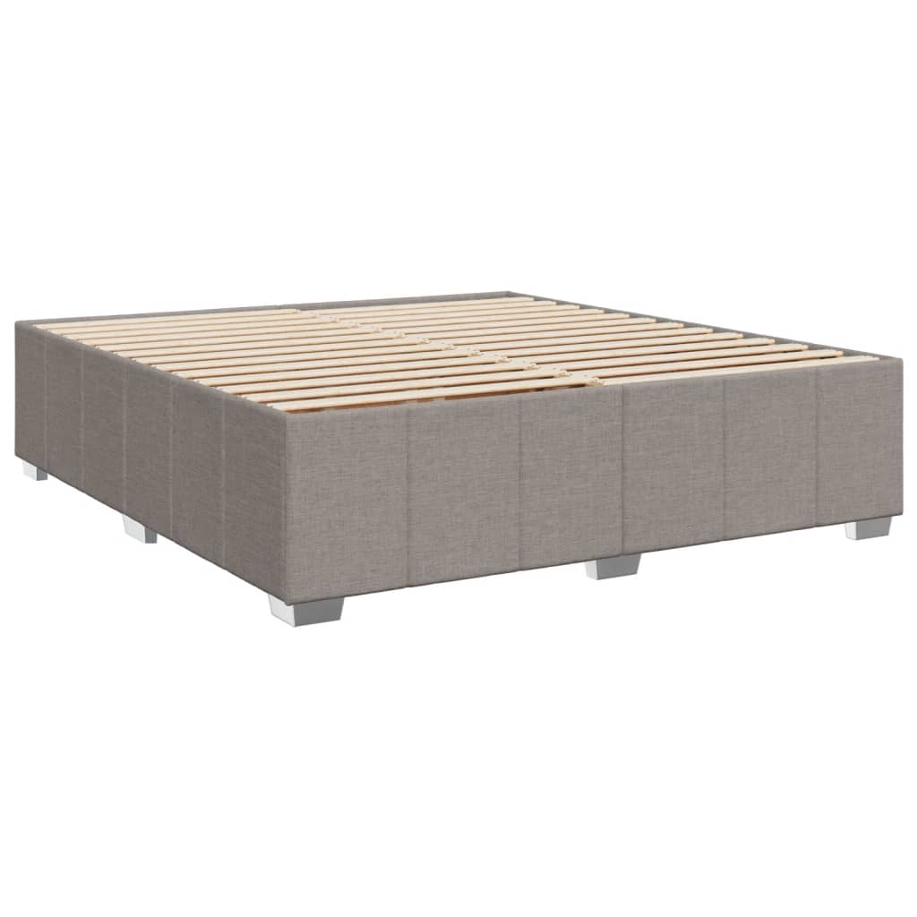 vidaXL Cadru de pat fără saltea, gri taupe, 200x200 cm, textil vidaXL Cadru de pat fără saltea, gri taupe, 200x200 cm, textil