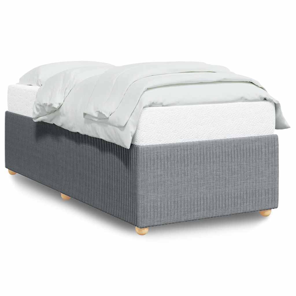 vidaXL Cadru de pat fără saltea, gri deschis, 90x190 cm, textil