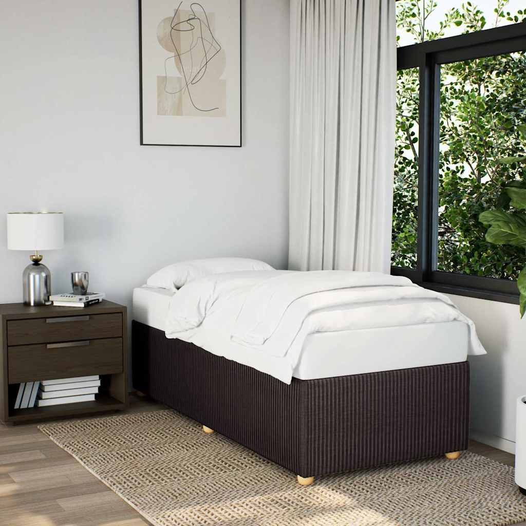 vidaXL Cadru de pat fără saltea, maro închis, 90x190 cm, textil vidaXL Cadru de pat fără saltea, maro închis, 90x190 cm, textil