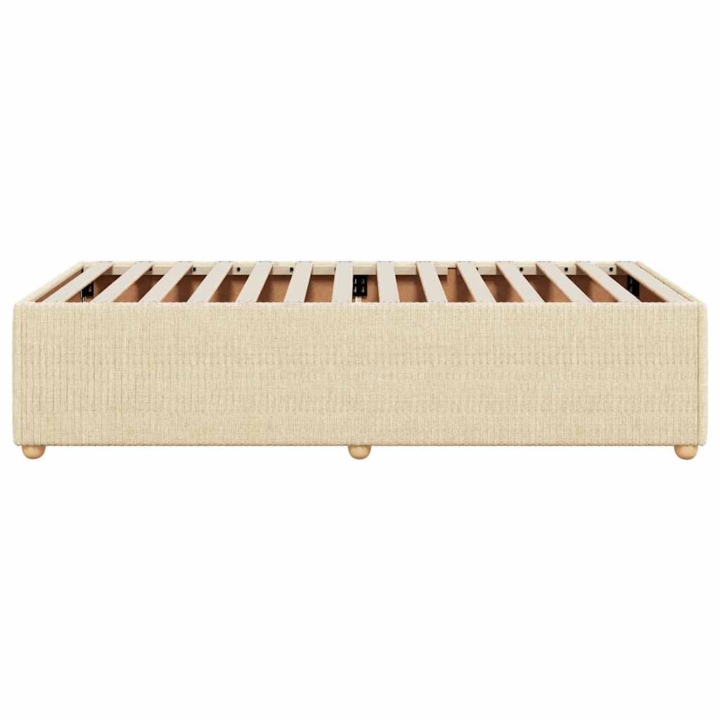 vidaXL Cadru de pat fără saltea cremă 90x190 cm țesătură