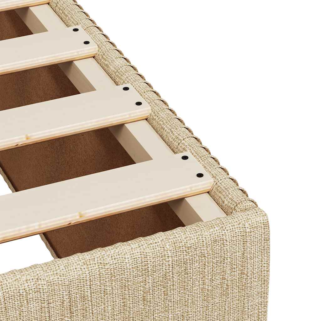 vidaXL Cadru de pat fără saltea cremă 90x190 cm țesătură
