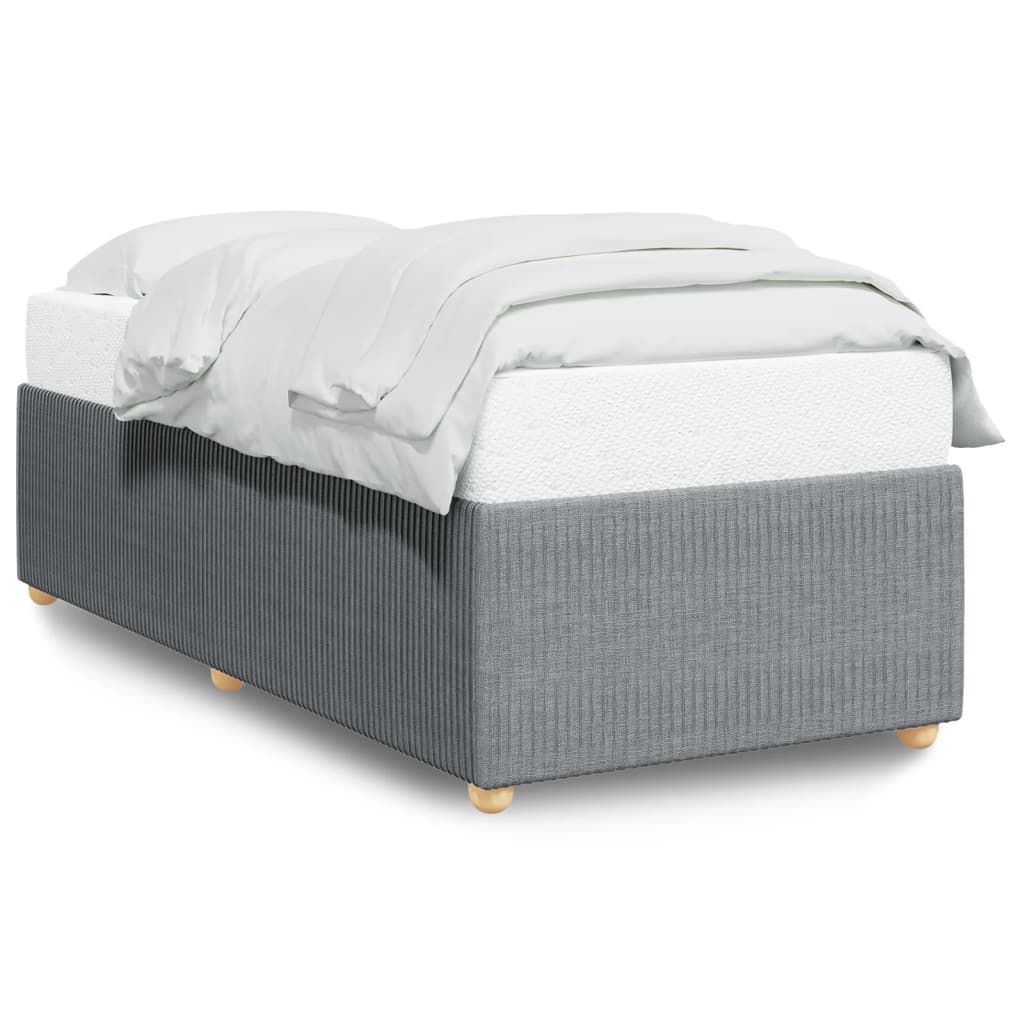 vidaXL Cadru de pat fără saltea, gri deschis, 90x200 cm, textil