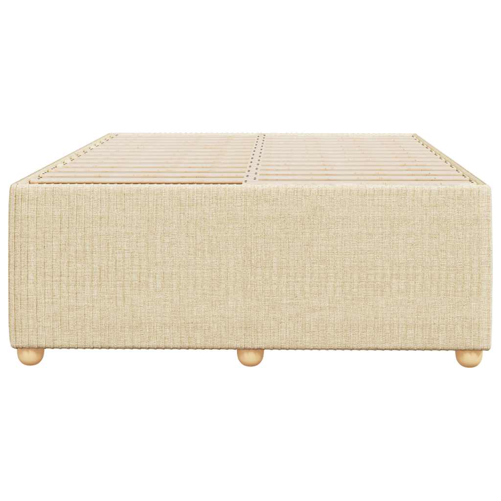 vidaXL Cadru de pat fără saltea cremă 120x190 cm țesătură