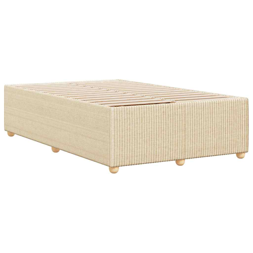 vidaXL Cadru de pat fără saltea cremă 120x190 cm țesătură