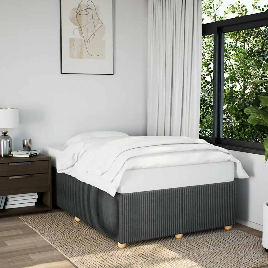 vidaXL Cadru de pat fără saltea, gri închis, 120x200 cm, textil