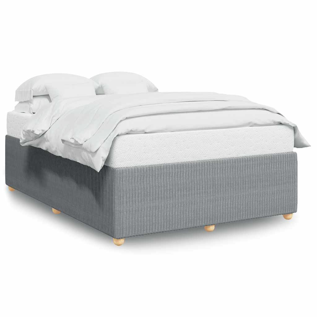 vidaXL Cadru de pat fără saltea, gri deschis, 140x190 cm, textil