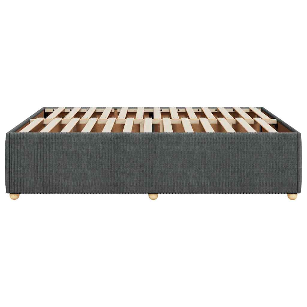 vidaXL Cadru de pat fără saltea, gri închis, 140x190 cm, textil