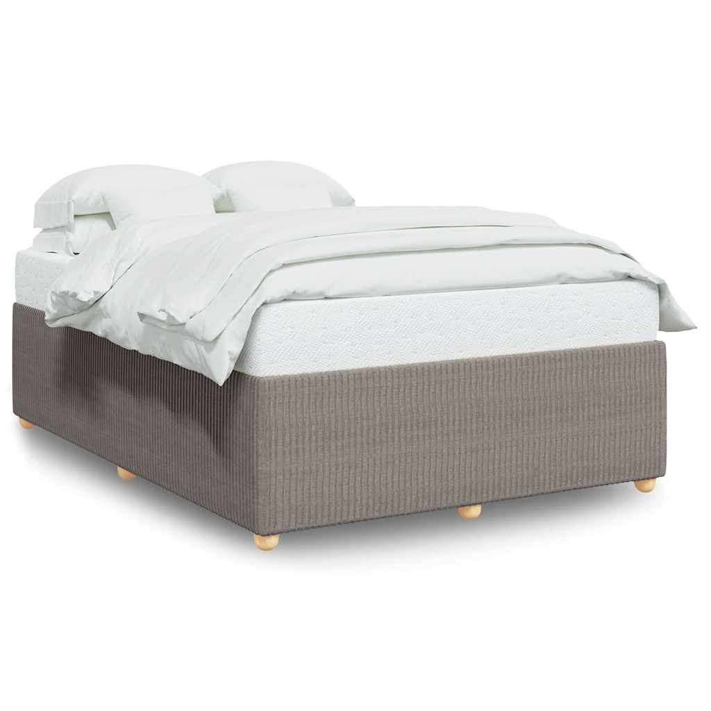 vidaXL Cadru de pat fără saltea, gri taupe, 140x190 cm, textil vidaXL Cadru de pat fără saltea, gri taupe, 140x190 cm, textil