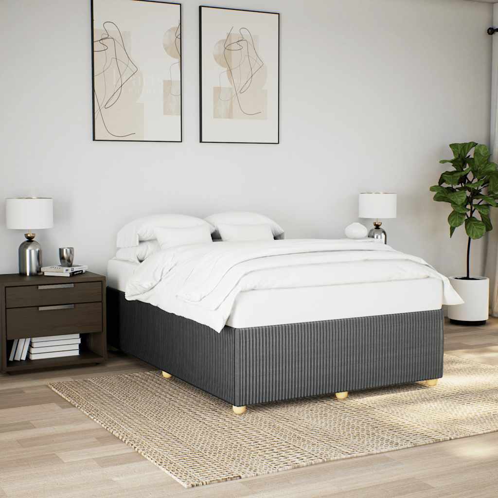 vidaXL Cadru de pat fără saltea, gri închis, 160x200 cm, textil
