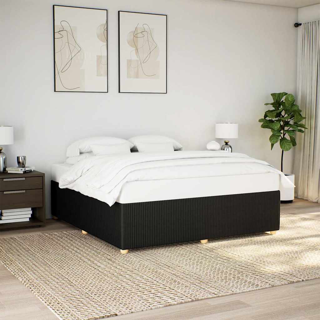 vidaXL Cadru de pat fără saltea, negru, 180x200 cm, textil vidaXL Cadru de pat fără saltea, negru, 180x200 cm, textil