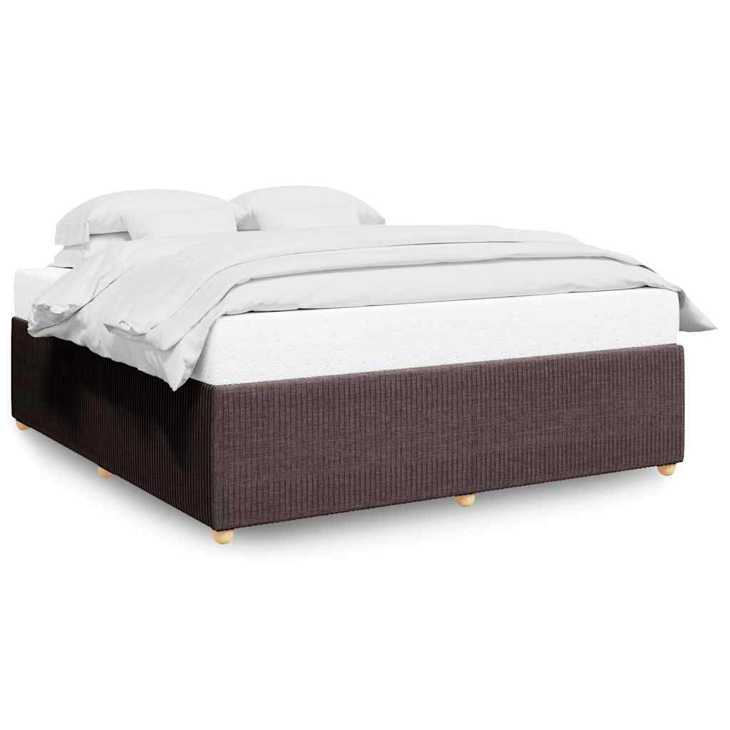 vidaXL Cadru de pat fără saltea, maro închis, 180x200 cm, textil vidaXL Cadru de pat fără saltea, maro închis, 180x200 cm, textil
