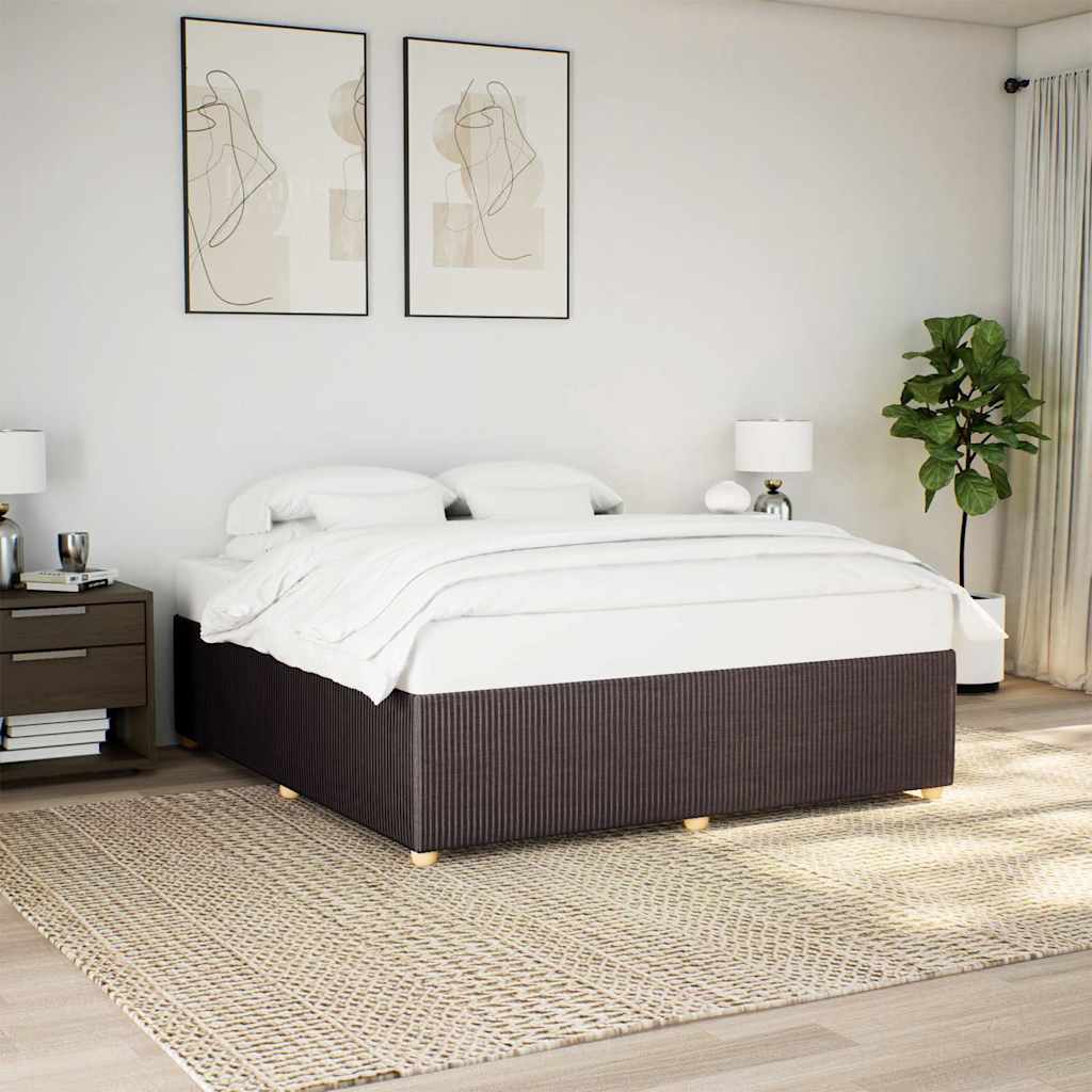 vidaXL Cadru de pat fără saltea, maro închis, 180x200 cm, textil vidaXL Cadru de pat fără saltea, maro închis, 180x200 cm, textil