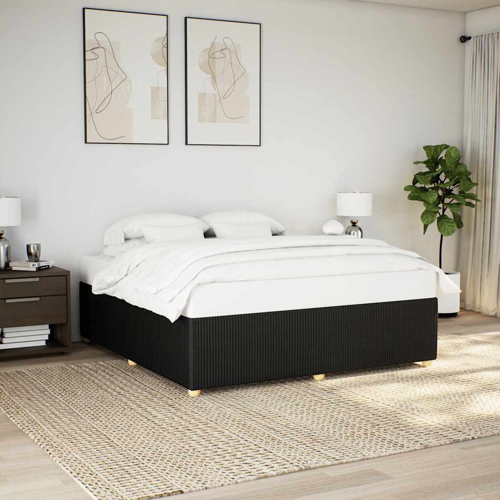 vidaXL Cadru de pat fără saltea, negru, 200x200 cm, textil vidaXL Cadru de pat fără saltea, negru, 200x200 cm, textil