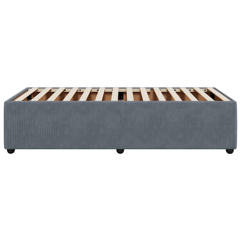 vidaXL Cadru de pat fără saltea, gri închis, 90x190 cm, catifea vidaXL Cadru de pat fără saltea, gri închis, 90x190 cm, catifea