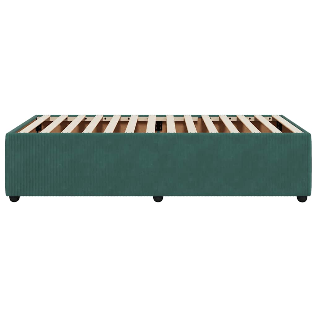 vidaXL Cadru de pat fără saltea, verde închis, 90x190 cm, catifea vidaXL Cadru de pat fără saltea, verde închis, 90x190 cm, catifea