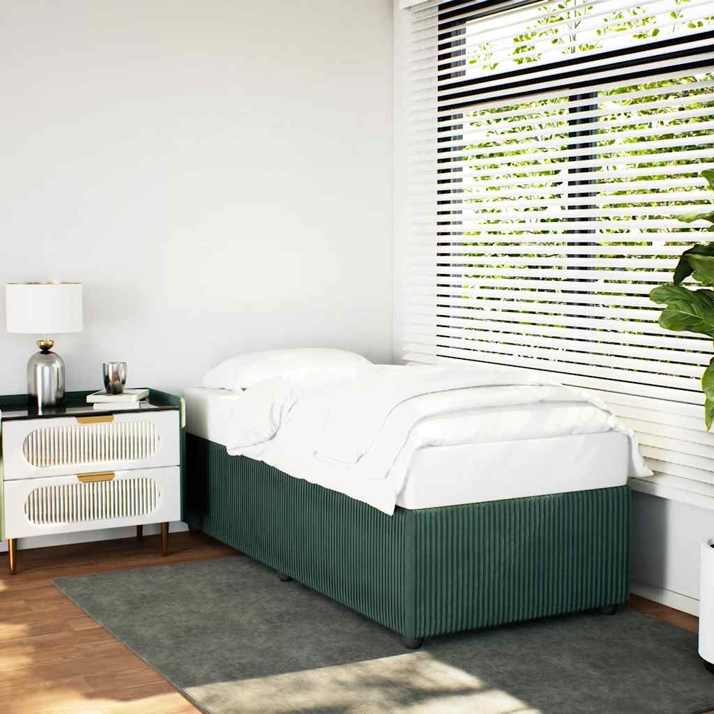 vidaXL Cadru de pat fără saltea, verde închis, 90x190 cm, catifea vidaXL Cadru de pat fără saltea, verde închis, 90x190 cm, catifea