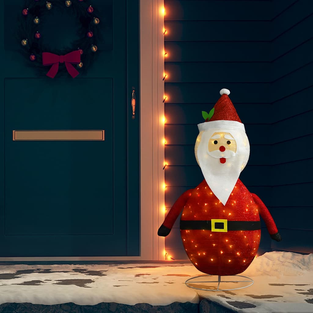 vidaXL Figurină Moș Crăciun decorativă, cu LED, 120 cm, țesătură lux vidaXL Figurină Moș Crăciun decorativă, cu LED, 120 cm, țesătură lux