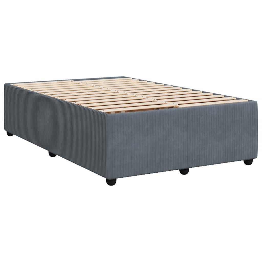 vidaXL Cadru de pat fără saltea Gri închis 120x190 cm catifea