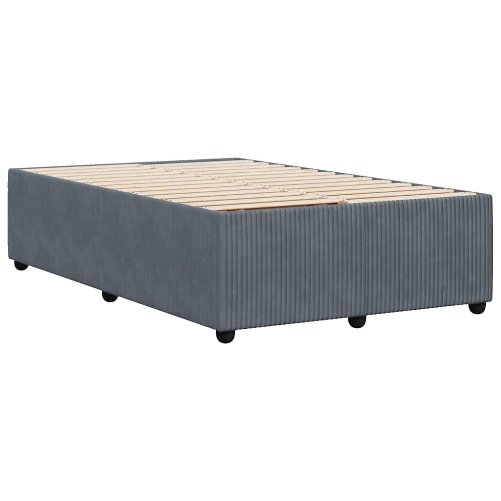 vidaXL Cadru de pat fără saltea Gri închis 120x190 cm catifea