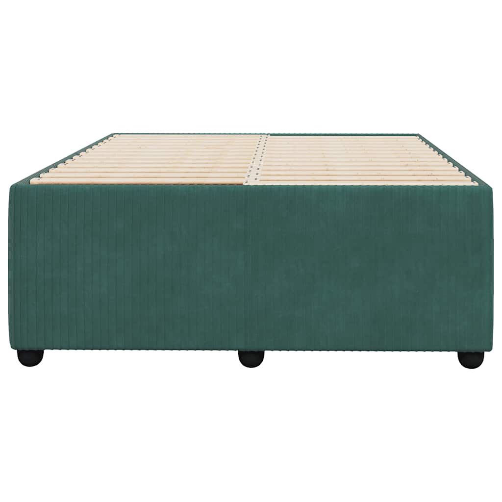 vidaXL Cadru de pat fără saltea verde închis 120x190 cm catifea