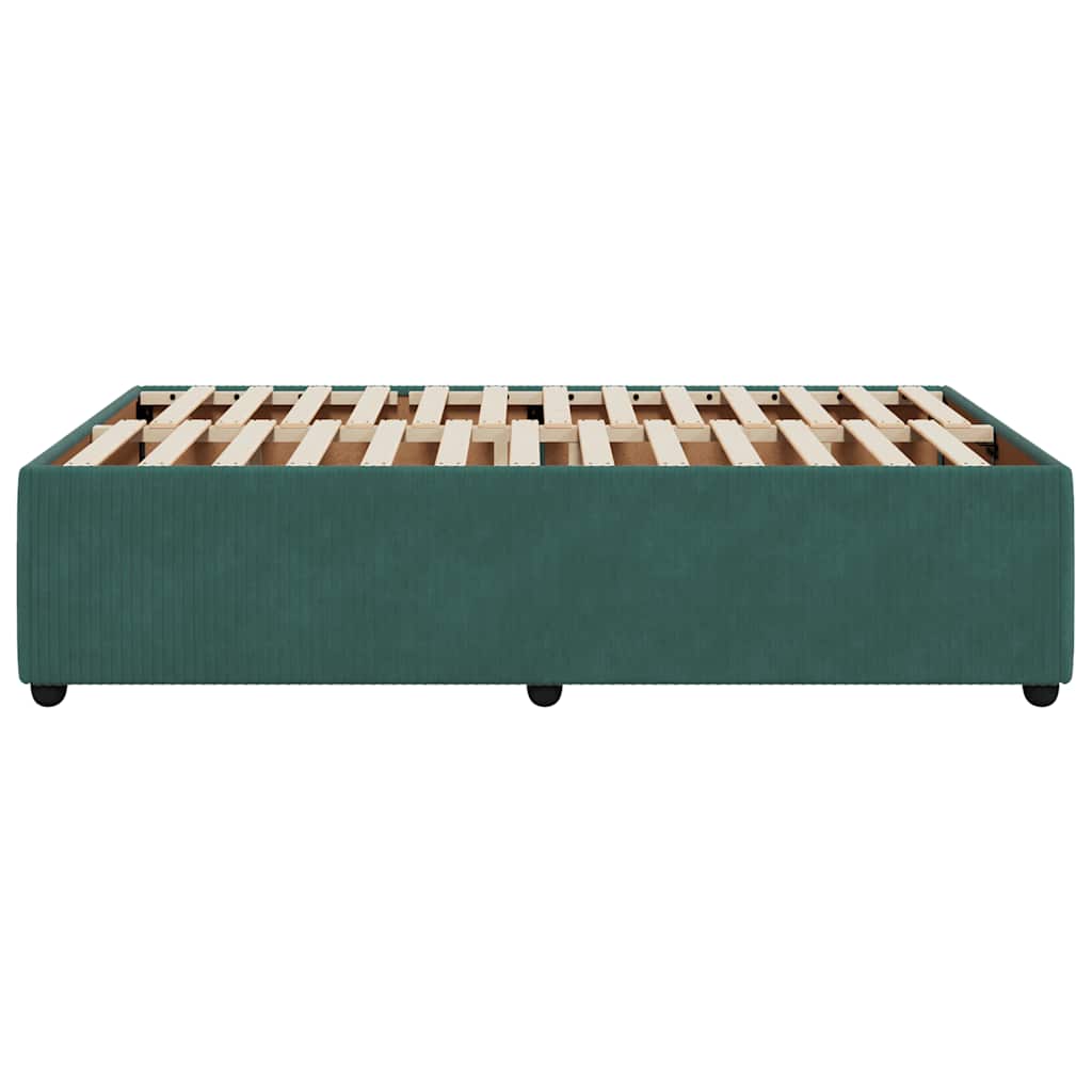 vidaXL Cadru de pat fără saltea verde închis 120x190 cm catifea