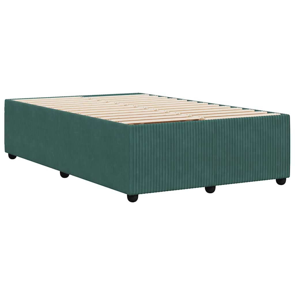 vidaXL Cadru de pat fără saltea verde închis 120x190 cm catifea