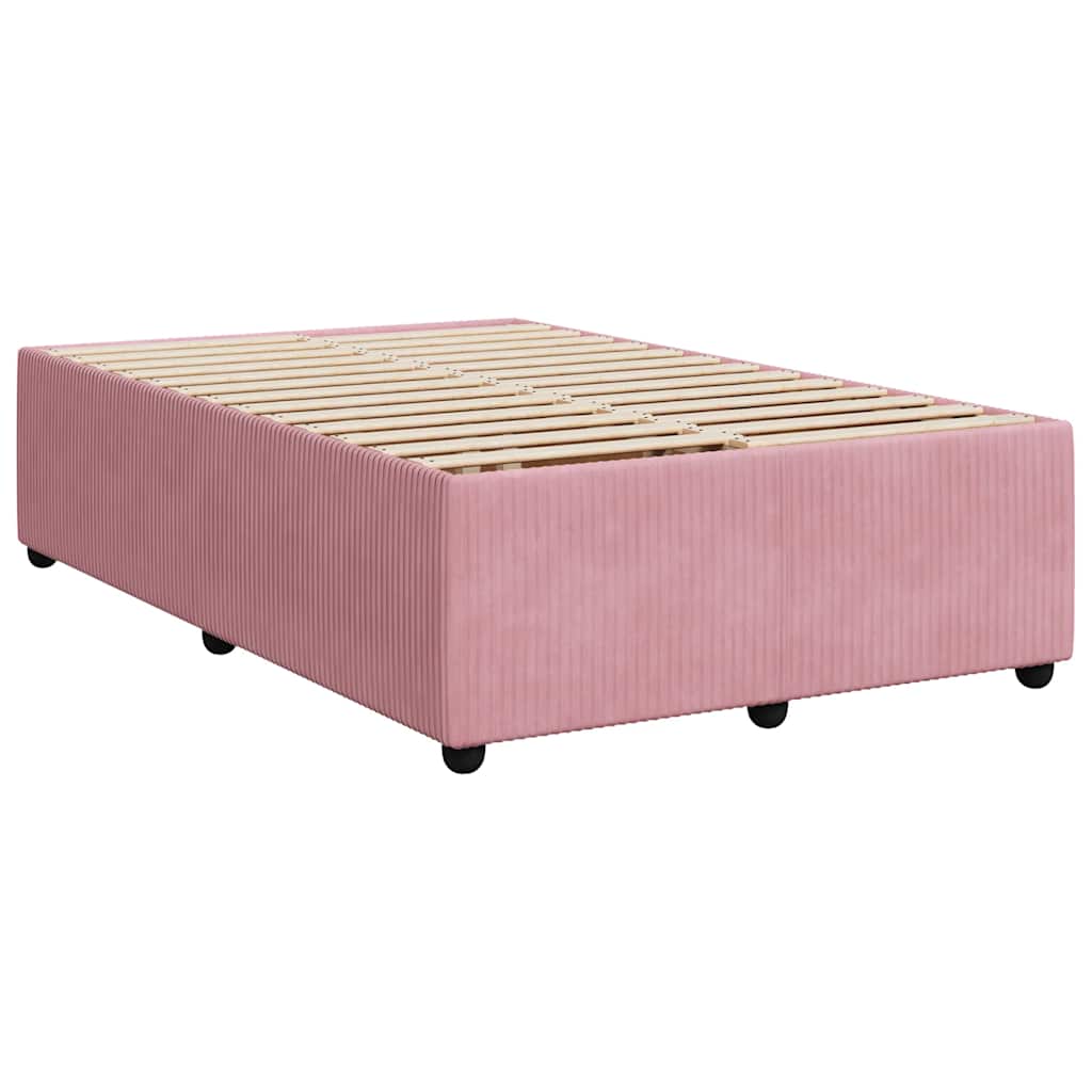 vidaXL Cadru de pat fără saltea roz 120x190 cm catifea vidaXL Cadru de pat fără saltea roz 120x190 cm catifea