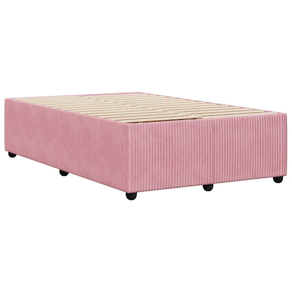 vidaXL Cadru de pat fără saltea roz 120x190 cm catifea vidaXL Cadru de pat fără saltea roz 120x190 cm catifea