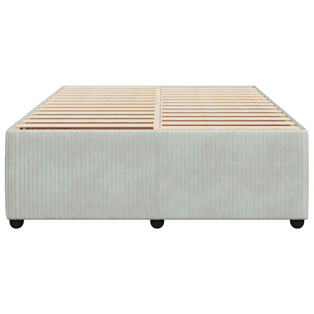 vidaXL Cadru de pat fără saltea, gri deschis, 140x190 cm, catifea