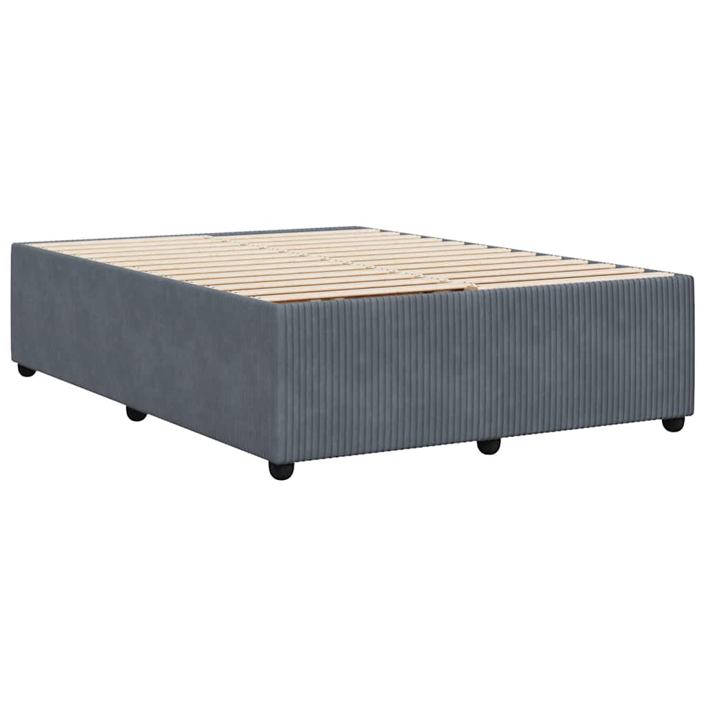 vidaXL Cadru de pat fără saltea, gri închis, 140x190 cm, catifea