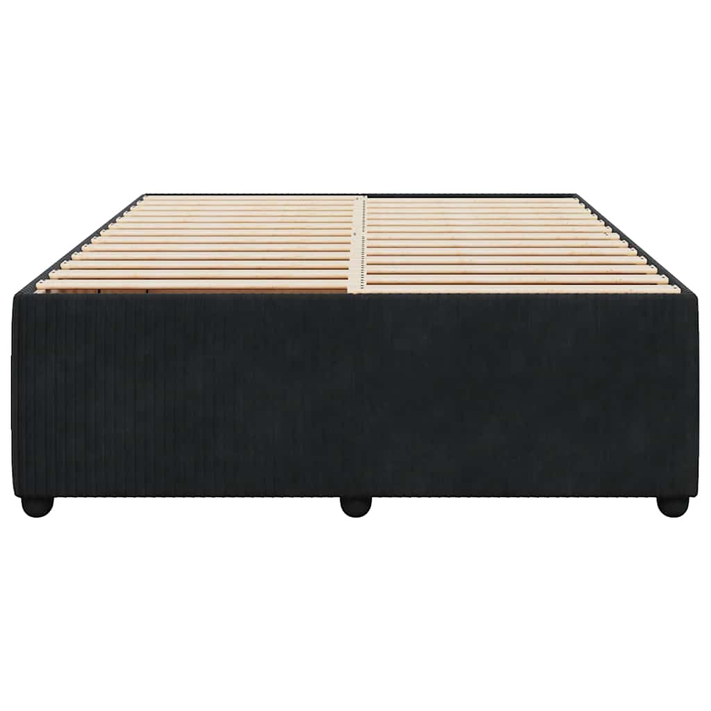vidaXL Cadru de pat fără saltea, negru, 140x190 cm, catifea vidaXL Cadru de pat fără saltea, negru, 140x190 cm, catifea