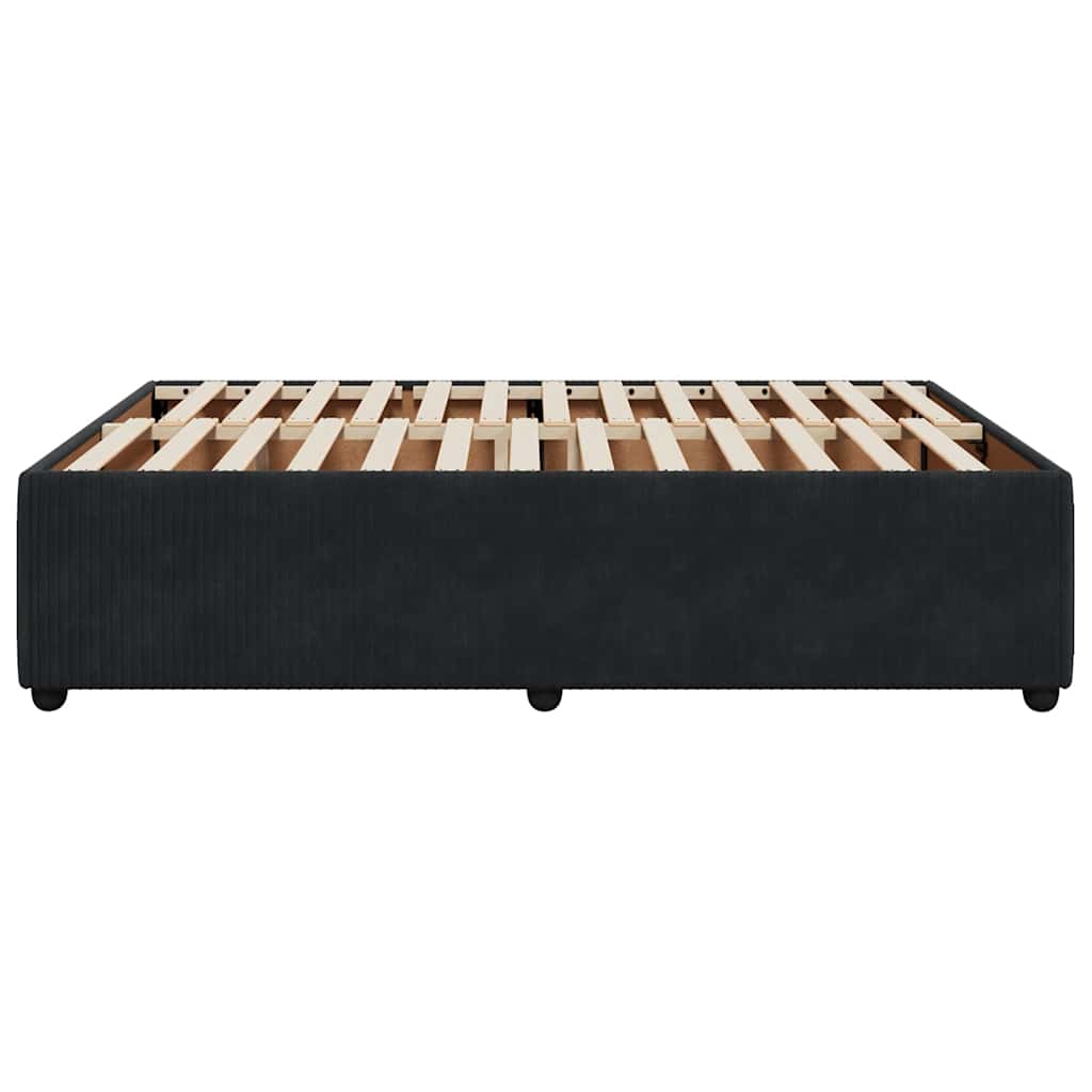 vidaXL Cadru de pat fără saltea, negru, 140x190 cm, catifea vidaXL Cadru de pat fără saltea, negru, 140x190 cm, catifea