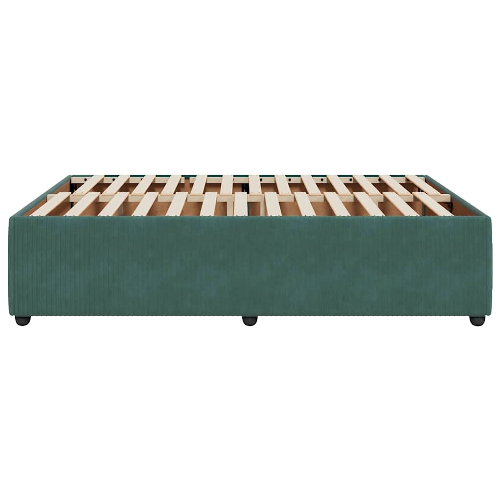 vidaXL Cadru de pat fără saltea, verde închis, 140x190 cm, catifea vidaXL Cadru de pat fără saltea, verde închis, 140x190 cm, catifea