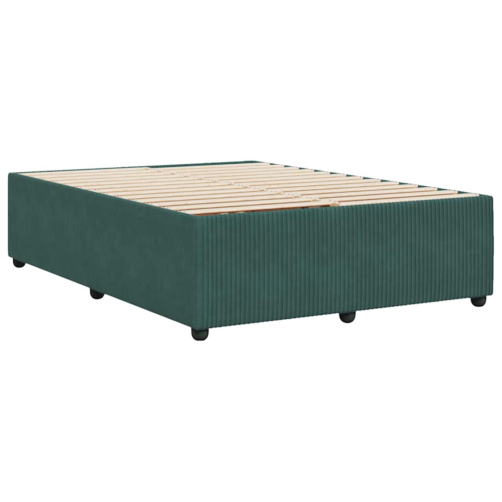 vidaXL Cadru de pat fără saltea, verde închis, 140x190 cm, catifea vidaXL Cadru de pat fără saltea, verde închis, 140x190 cm, catifea