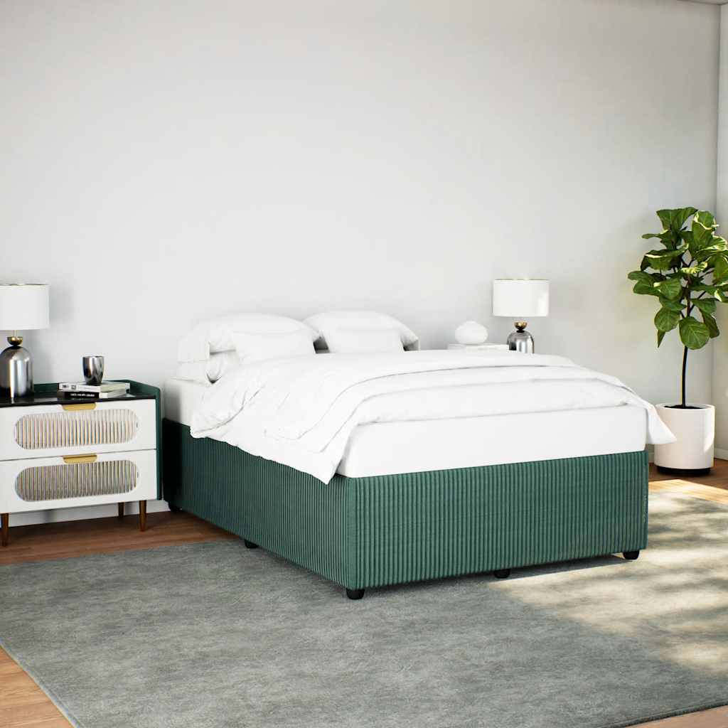 vidaXL Cadru de pat fără saltea, verde închis, 140x190 cm, catifea vidaXL Cadru de pat fără saltea, verde închis, 140x190 cm, catifea