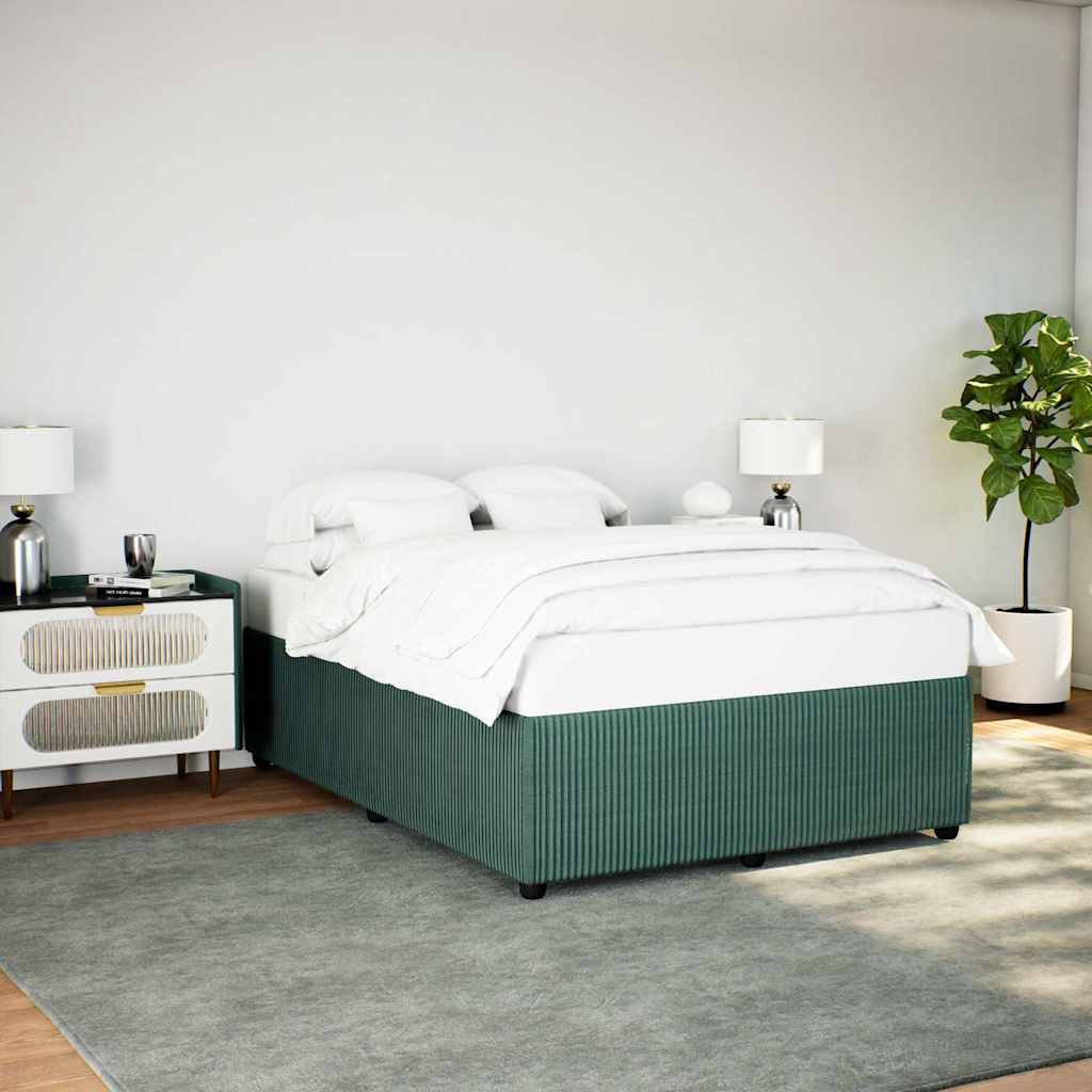 vidaXL Cadru de pat fără saltea, verde închis, 140x200 cm, catifea vidaXL Cadru de pat fără saltea, verde închis, 140x200 cm, catifea
