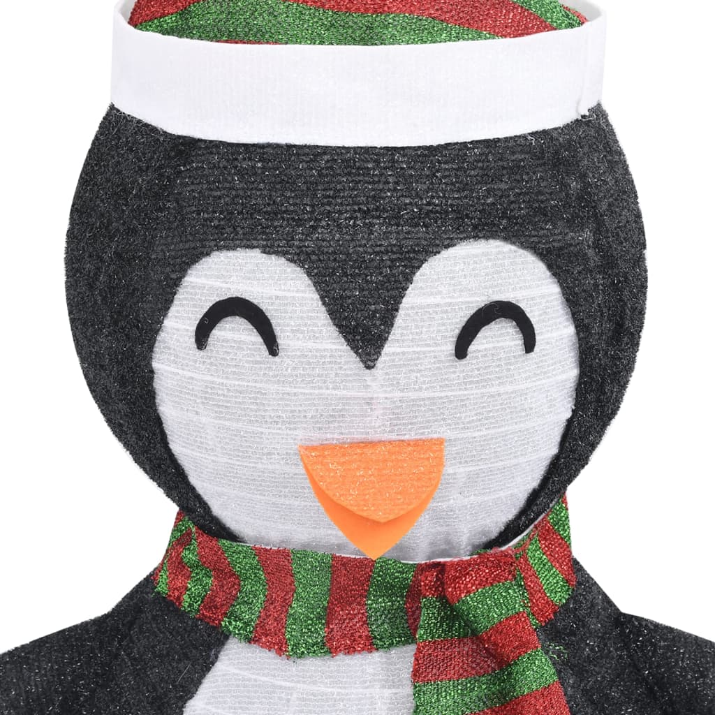 vidaXL Figurină pinguin decorativă Crăciun, LED, 120 cm, țesătură lux