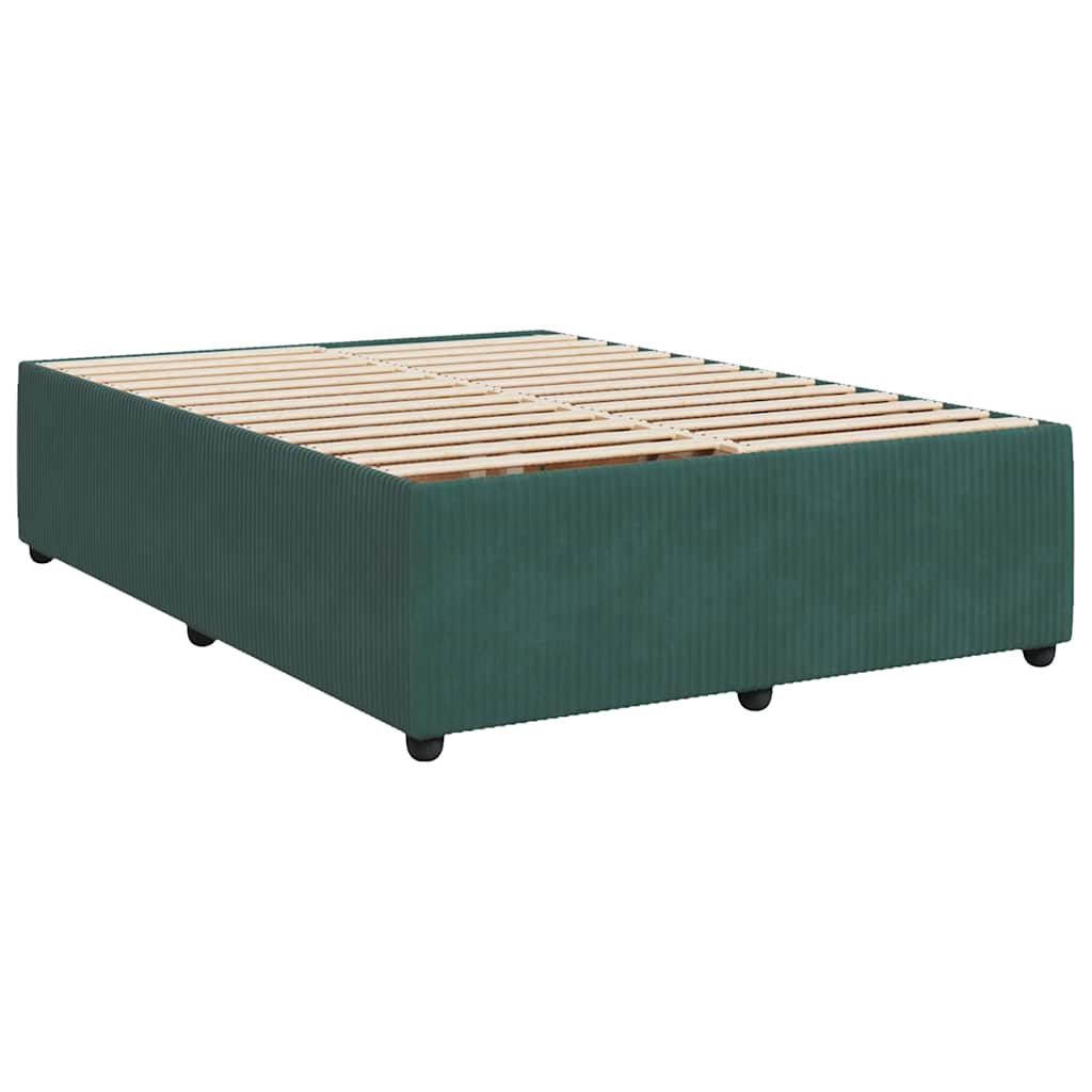 vidaXL Cadru de pat fără saltea, verde închis, 160x200 cm, catifea vidaXL Cadru de pat fără saltea, verde închis, 160x200 cm, catifea