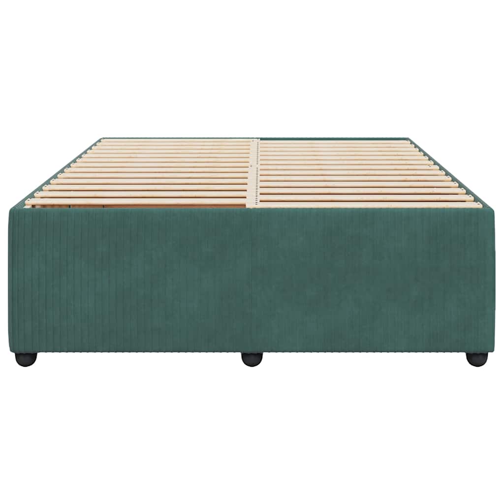 vidaXL Cadru de pat fără saltea, verde închis, 160x200 cm, catifea vidaXL Cadru de pat fără saltea, verde închis, 160x200 cm, catifea