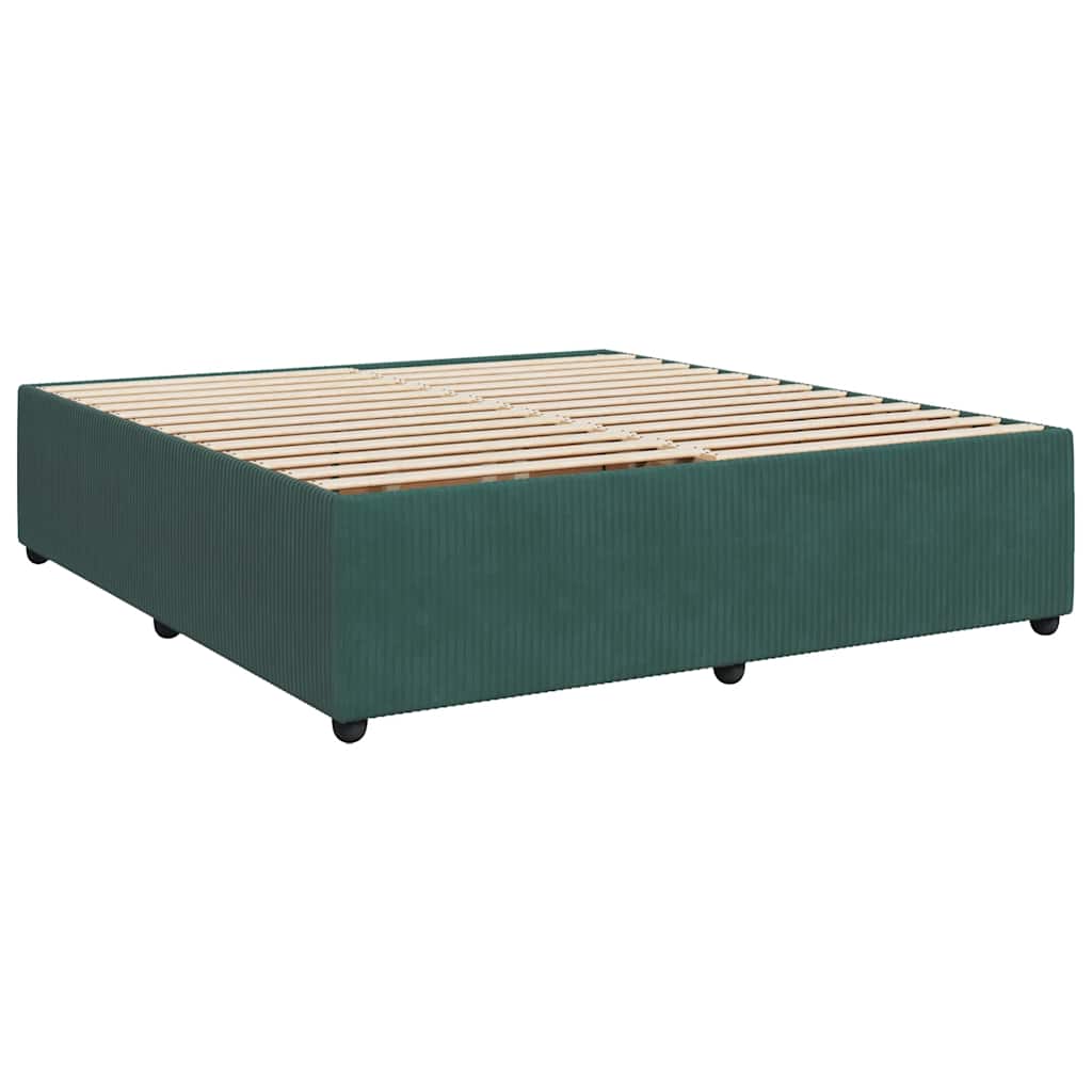 vidaXL Cadru de pat fără saltea, verde închis, 200x200 cm, catifea vidaXL Cadru de pat fără saltea, verde închis, 200x200 cm, catifea
