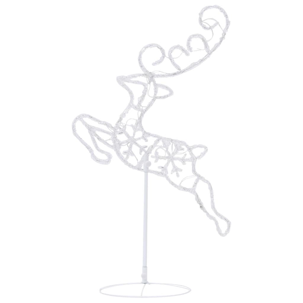 vidaXL Reni și sanie de Crăciun, colorat, 260x21x87 cm, acril